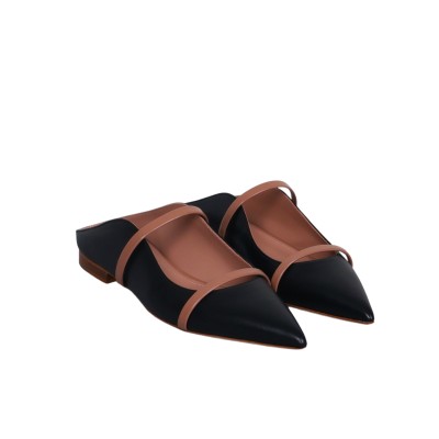 Maureen Flat Mules Leather Black/Nude