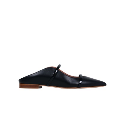 Maureen Flat Mules All Black Leather