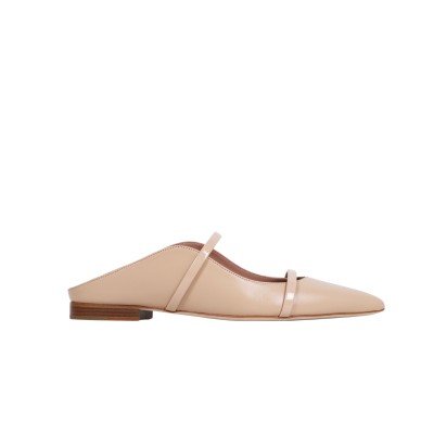 Maureen Flat Mules Leather Buff/Buff