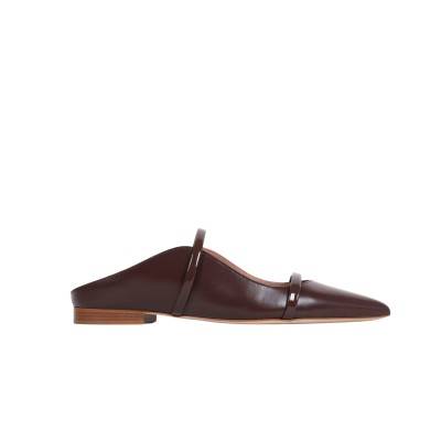Maureen Flat Mules Leather Tobacco/Tobacco