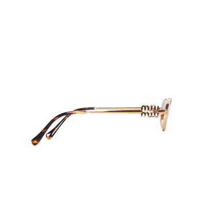 54ZS Logo Sunglasses Brass Gold Dark Brown