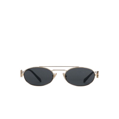 54ZS Logo Sunglasses Pale Gold Dark Grey