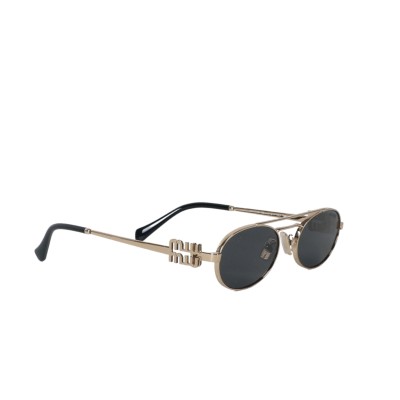 54ZS Logo Sunglasses Pale Gold Dark Grey