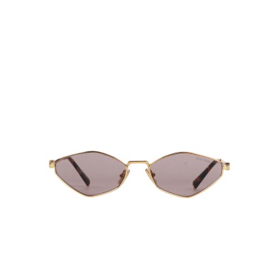 56ZS Logo Sunglasses Gold Light Purple Brown