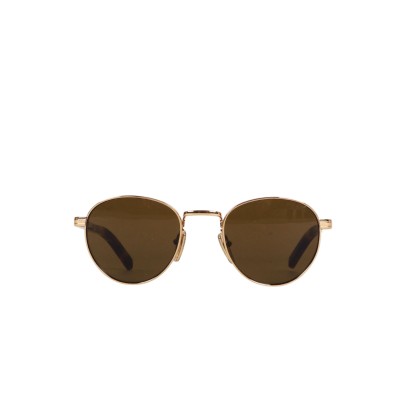 52S Sunglasses With The Iconic Metal Plaque Gold Dark Brown