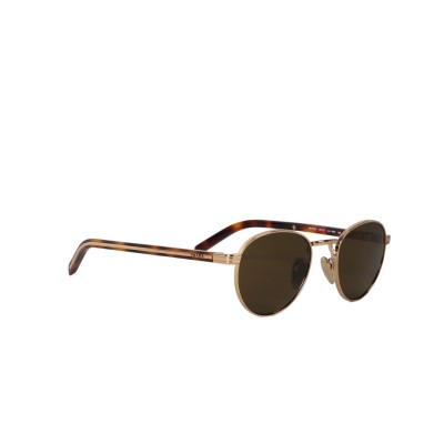 52S Sunglasses With The Iconic Metal Plaque Gold Dark Brown