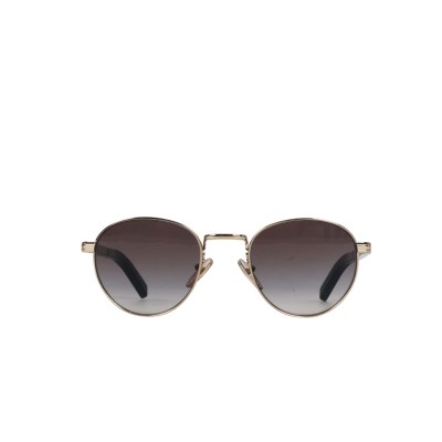 52S Sunglasses With The Iconic Metal Plaque Pale Gold Grey Gradient