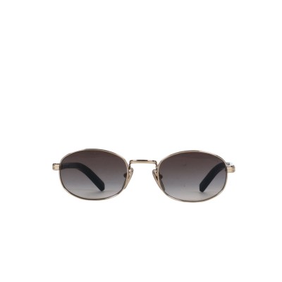 53S Sunglasses With The Iconic Metal Plaque Pale Gold Grey Gradient