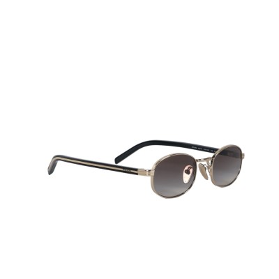 53S Sunglasses With The Iconic Metal Plaque Pale Gold Grey Gradient