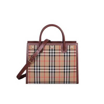 Small Vintage Check Two Handle Title Bag Archive Beige