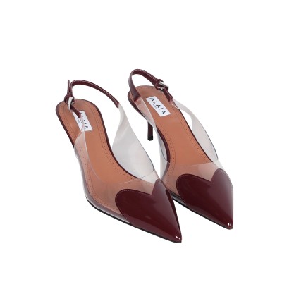 Kitten 55mm Heart Coeur Slingback Burgundy