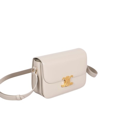 Classique Triomphe Bag in Shiny Calfskin Pelle Beige