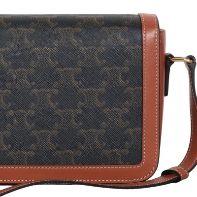 Teen Triomphe Bag In Triomphe Canvas And Calfskin Tan
