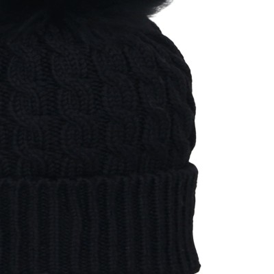 Wool Beanie With Pom pom Black