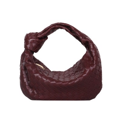 Teen Jodie Intrecciato Leather in Madder Brown Gold