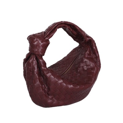 Teen Jodie Intrecciato Leather in Madder Brown Gold