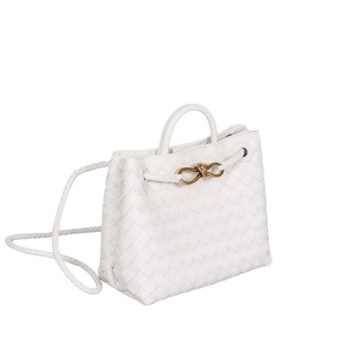Small Andiamo Intrecciato White Brass