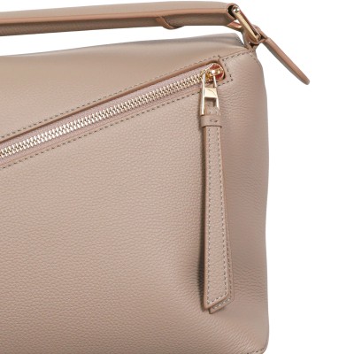 Medium Puzzle Edge Bag in Soft Grained Calfskin Sand