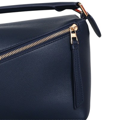 Small Puzzle Edge Bag in Soft Grained Calfskin Deep Navy