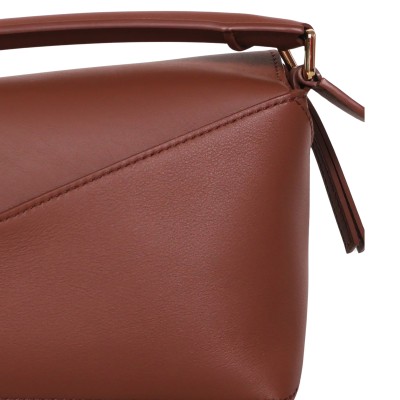 Hamster Mini Puzzle Bag in Nappa Calfskin Havana