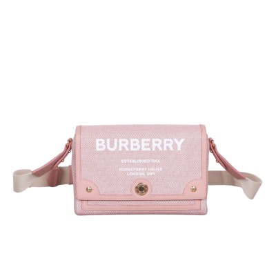 Horseferry Print Canvas Note Bag Bright Red Dusky Pink