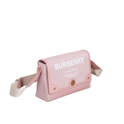 Horseferry Print Canvas Note Bag Bright Red Dusky Pink