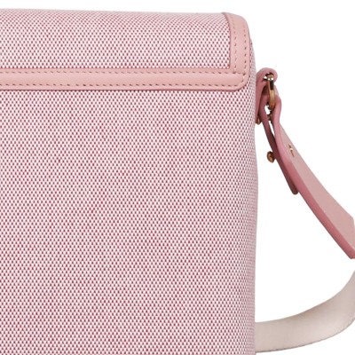 Horseferry Print Canvas Note Bag Bright Red Dusky Pink