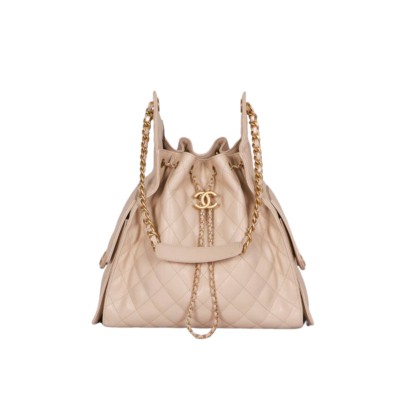 Chanel 25 Medium in Beige Caviar GHW