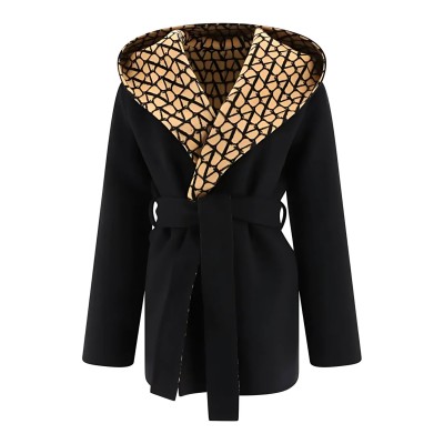 Double Coat Toile Iconographe Reversible Beige Black