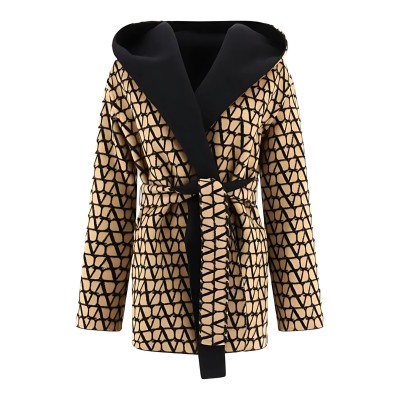 Double Coat Toile Iconographe Reversible Beige Black