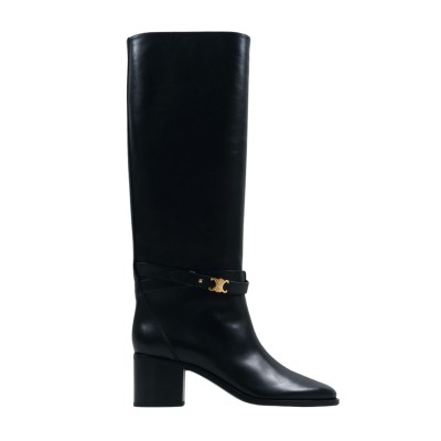 Garance Triomphe Strap High Boot in Calfskin Black