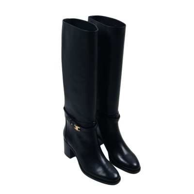 Garance Triomphe Strap High Boot in Calfskin Black