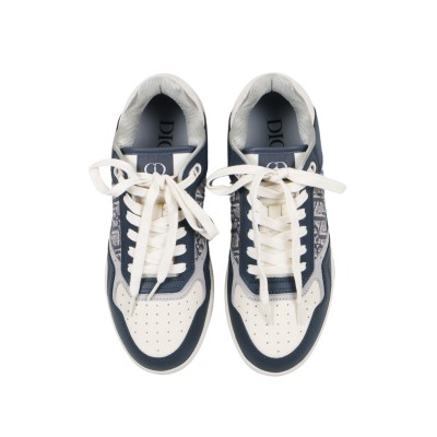 Dior B27 Low-Top Sneaker Deep Gray and Cream Smooth Calfskin