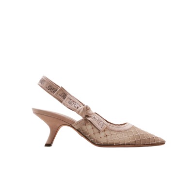 Transparent Mesh 65 Heels Embroidered with Nude Strass