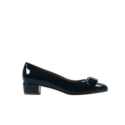 Vara Bow Pumps 3cm in Oxford Blue Patent