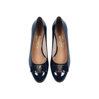 Vara Bow Pumps 3cm in Oxford Blue Patent