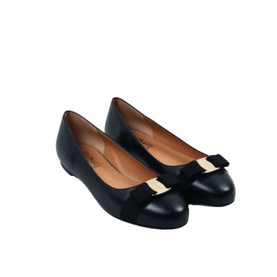 Varina Ballet Flat Black Leather