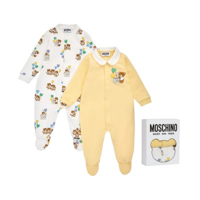 Baby Teddy Ballon Set Fleece Babygrows Yellow White