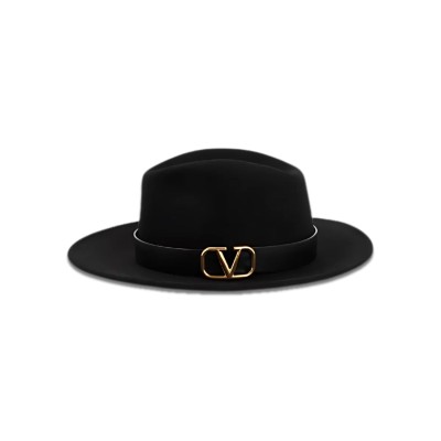 Vlogo Signature Fedora Hat Black