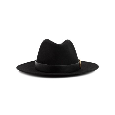 Vlogo Signature Fedora Hat Black
