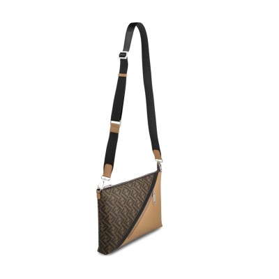Messenger Logo Print FF Fabric in Brown