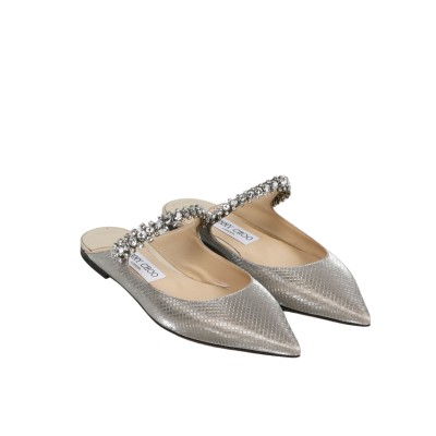 Bing Flatshoes Diamond Glitter Fabric in Champagne