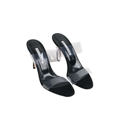 Scolto 9cm Black PVC Mules