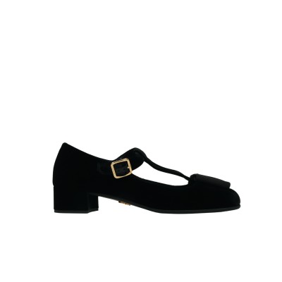 Velvet Pumps Blend Classic Heel 3.5 cm in Black