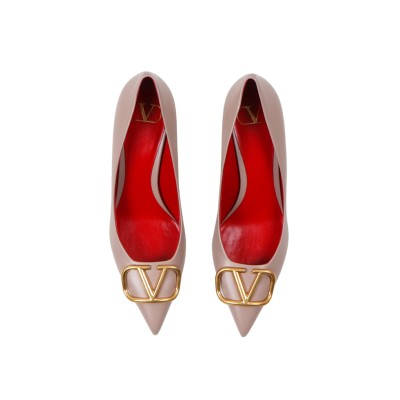 Vlogo Pumps Heels 7cm Leather Poudre