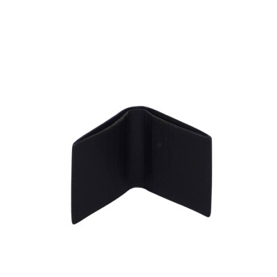 Intrecciato Slim Bi-Fold Wallet Black 6slot Card