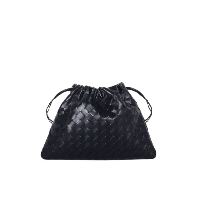 Medium Dustbag Intrecciato Calfskin Leather Black