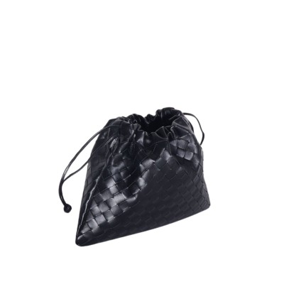 Medium Dustbag Intrecciato Calfskin Leather Black