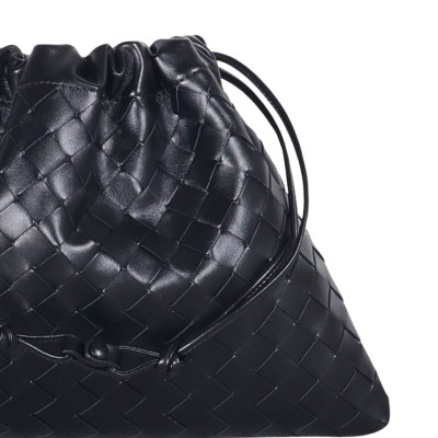 Medium Dustbag Intrecciato Calfskin Leather Black