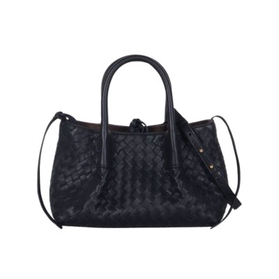 Small Pinacoteca Tote Bag In Intrecciato Black